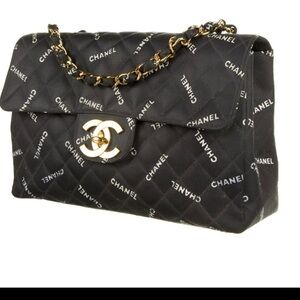 CHANEL VINTAGE JUMBO MAXI LETTER LOGO CC FLAP 1994-1996